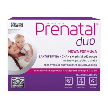 Prenatal Duo 600 DHA, tabletki, 30 szt. + kapsułki, 60 szt. + Mama i dziecko | Ciąża i poród | Witaminy dla kobiet w ciąży ++ Holbex