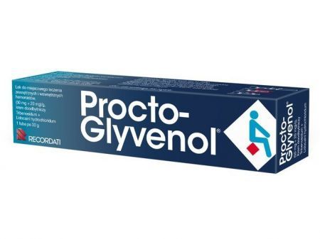 Procto-Glyvenol, (50 mg + 20 mg)/g krem doodbytniczy, 30 g + Bez recepty | Serce i krążenie | Hemoroidy ++ Recordati