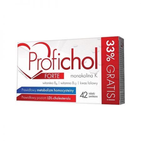 Profichol Forte, tabletki powlekane, 42 szt. + Bez recepty | Serce i krążenie | Cholesterol ++ Natur Produkt Zdrovit