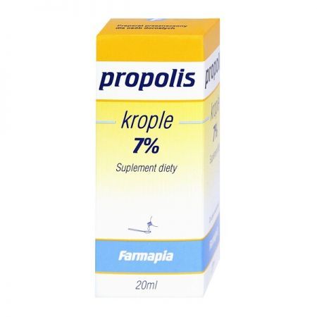 Propolis, 7% krople, 20 ml Farmapia + Bez recepty | Przeziębienie i grypa | Preparaty wspomagające ++ Farmapia