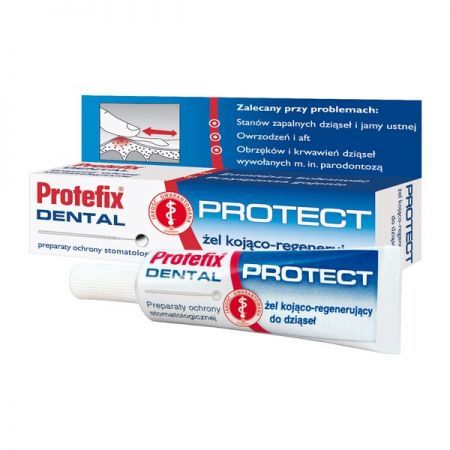 Protefix Dental Protect, żel kojąco-regenerujący do dziąseł, 10 ml + Bez recepty | Jama ustna i zęby | Preparaty do protez ++ Queisser