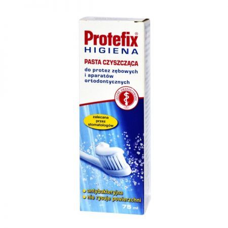 Protefix Higiena, pasta czyszcząca do protez zębowych i aparatów ortodontycznych, 75 ml + Bez recepty | Jama ustna i zęby | Preparaty do protez ++ Queisser