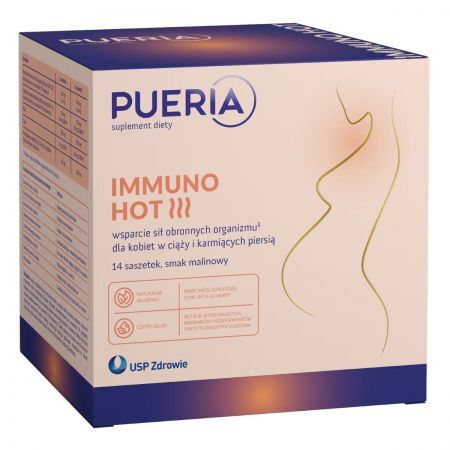 Pueria Immuno Hot, proszek w saszetkach, 14 szt. + Bez recepty | Odporność | Witaminy na odporność ++ Us Pharmacia