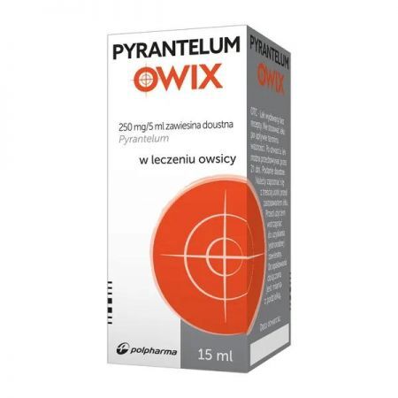 Pyrantelum, (250 mg / 5 ml) zawiesina doustna, 15 ml + Bez recepty | Przewód pokarmowy i trawienie ++ Medana