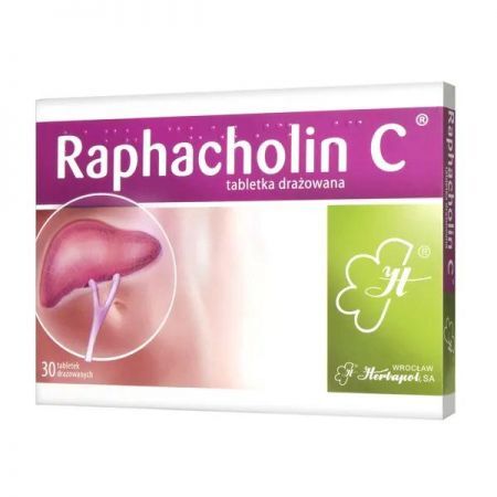 Raphacholin C, tabletki drażowane, 30 szt. + Bez recepty | Przewód pokarmowy i trawienie | Niestrawność ++ Herbapol Wrocław