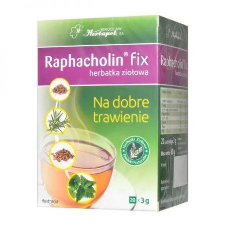 Raphacholin fix, herbatka ziołowa, 3 g x 20 sasz. + Bez recepty | Homeopatia i zioła | Zioła ++ Herbapol Wrocław