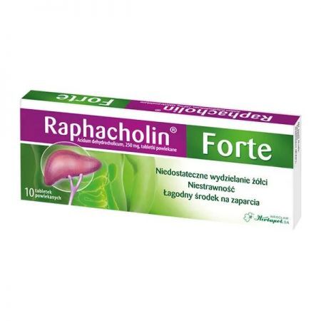 Raphacholin forte, 250 mg tabletki powlekane, 10 szt. + Bez recepty | Przewód pokarmowy i trawienie | Niestrawność ++ Herbapol Wrocław