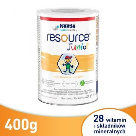 Resource Junior, odżywczy proszek smak waniliowym, 400 g + Bez recepty | Żywienie medyczne ++ Nestle