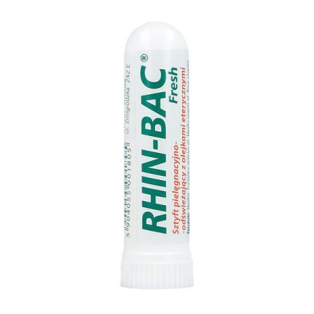 Rhin-Bac Fresh, sztyft pielęgnacyjno-odświeżający z olejkami eterycznymi, 1 szt. + Bez recepty | Przeziębienie i grypa | Katar i zapalenie zatok ++ Hasco