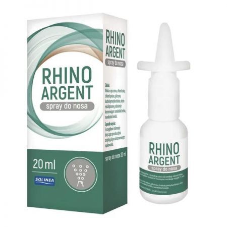 Rhinoargent, spray, do nosa, 20 ml + Bez recepty | Przeziębienie i grypa | Katar i zapalenie zatok ++ Solinea