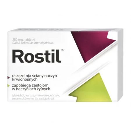 Rostil, tabletki, 250 mg, 30 szt + Bez recepty | Serce i krążenie | Żylaki i obrzęki ++ Aflofarm
