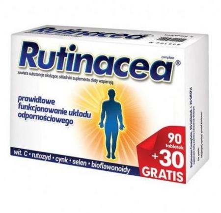 Rutinacea Complete, tabletki, 90 szt. + 30 szt. + Bez recepty | Przeziębienie i grypa | Preparaty wspomagające ++ Aflofarm