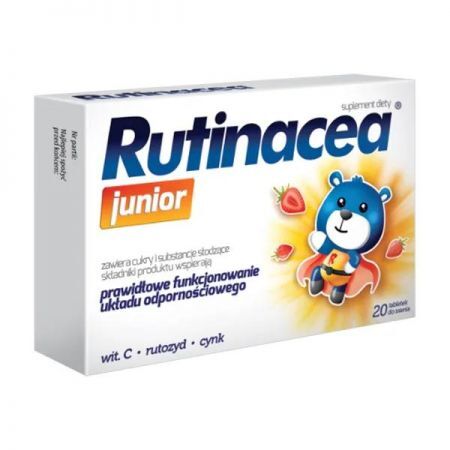 Rutinacea Junior, tabletki do ssania, 20 szt. + Bez recepty | Witaminy i minerały | Dla dzieci ++ Aflofarm