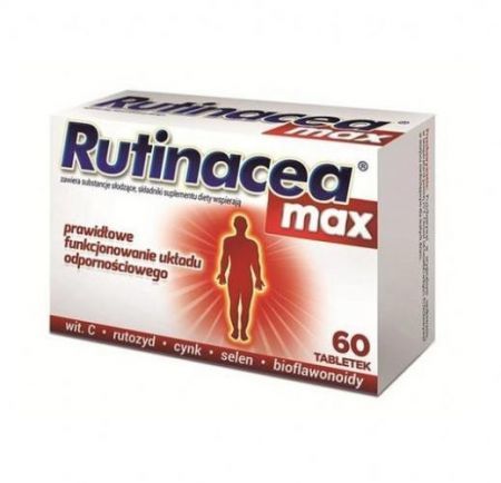 Rutinacea Max, tabletki, 60 szt + Bez recepty | Przeziębienie i grypa | Preparaty wspomagające ++ Aflofarm