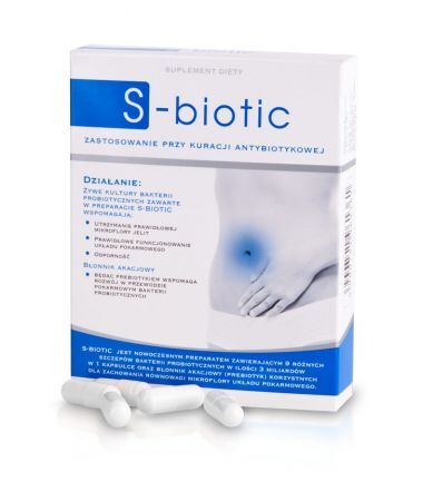 S-biotic, kapsułki, 15 szt DATA WAŻNOŚCI 31.12.2023 + Bez recepty | Przewód pokarmowy i trawienie | Probiotyki ++ S-Lab