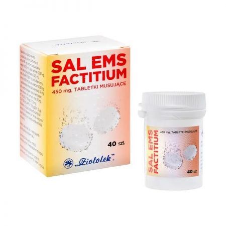 Sal Ems factitium, 450 mg tabletki musujące, 40 szt. + Bez recepty | Przeziębienie i grypa | Kaszel ++ Ziołolek