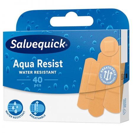 Salvequick Aqua Resist, plastry wodoodporne, 40 szt. + Sprzęt i wyroby medyczne | Materiały opatrunkowe | Plastry ++ Cederroth