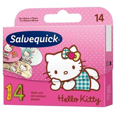 Salvequick Hello Kitty, plastry dla dzieci, 14 szt. + Sprzęt i wyroby medyczne | Materiały opatrunkowe | Plastry ++ Cederroth