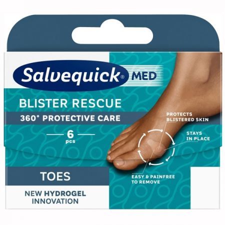 Salvequick Med Blister Rescue Palce, mix plastry na pęcherze, 6 sztuk + Kosmetyki i dermokosmetyki | Problemy skórne | Odciski,pęcherze i zrogowacenia ++ Orkla