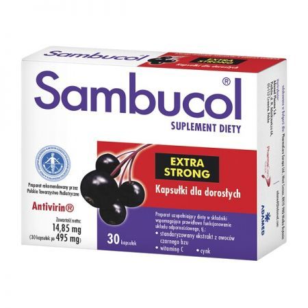 Sambucol Extra Strong, kapsułki dla dorosłych, 30 szt. + Bez recepty | Odporność | Witaminy na odporność ++ Adamed