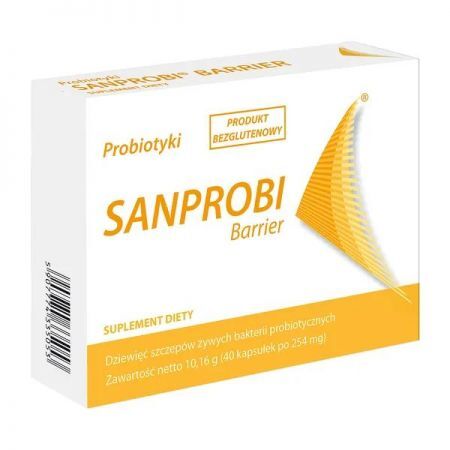 Sanprobi Barrier, kapsułki, 40 szt. + Bez recepty | Przewód pokarmowy i trawienie | Biegunka ++ Sanprobi