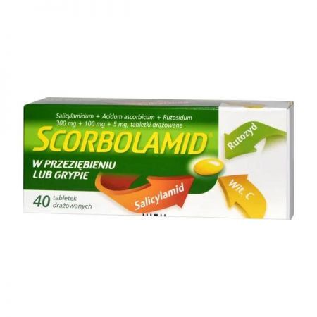 Scorbolamid, tabletki drażowane, 40 szt + Bez recepty | Przeziębienie i grypa | Preparaty wspomagające ++ Polpharma