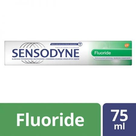 Sensodyne Fluoride, pasta do zębów z fluorkiem, 75 ml + Bez recepty | Jama ustna i zęby | Choroby dziąseł i przyzębia ++ Glaxosmithkline