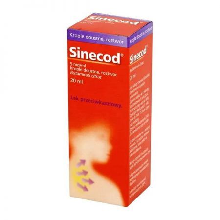 Sinecod, 5 mg/ml krople doustne, 20 ml + Bez recepty | Przeziębienie i grypa | Kaszel ++ Novartis