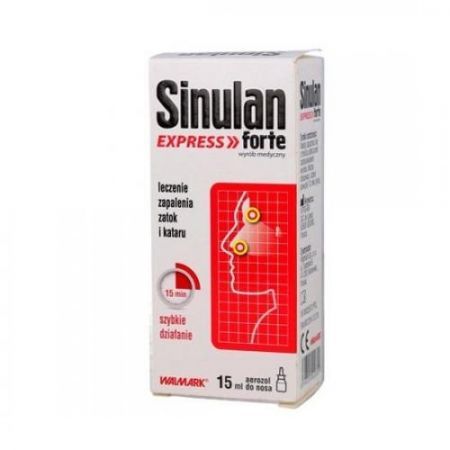 Sinulan Express Forte, aerozol do nosa, 15 ml + Bez recepty | Przeziębienie i grypa | Katar i zapalenie zatok ++ Walmark