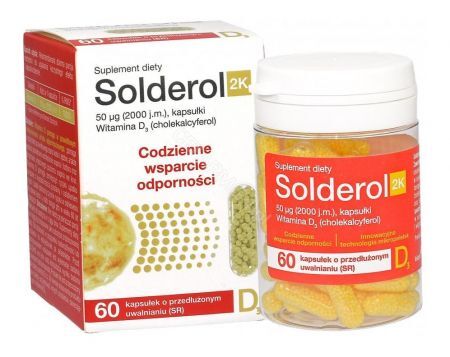 Solderol 2K, 2000 j. m. + 0,05 mg kapsułki o przedłużonym uwalnianiu, 60 szt. + Bez recepty | Odporność | Witaminy na odporność ++ Lek-Am