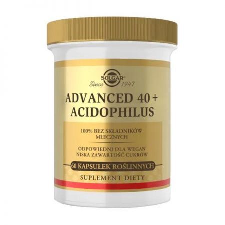 Solgar Advanced 40+ Acidophilus, kapsułki, 60 szt. + Bez recepty | Przewód pokarmowy i trawienie | Probiotyki ++ Solgar