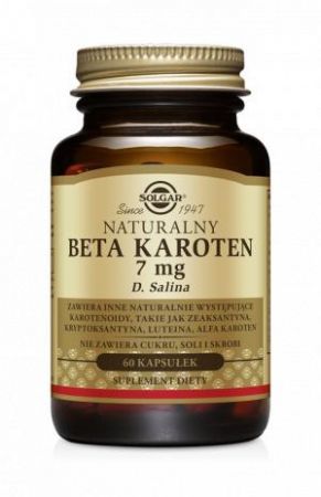 SOLGAR, Beta Karoten, 7 mg x 60 kapsułek + Bez recepty | Witaminy i minerały | Witamina A i E ++ Solgar
