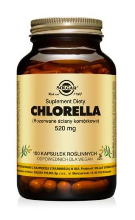 SOLGAR Chlorella, 1560 mg, kapsułki, 100 szt. + Bez recepty | Odporność | Pozostałe preparaty wzmacniające ++ Solgar