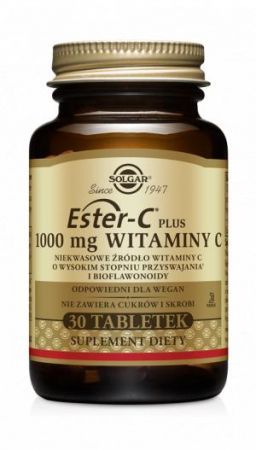 SOLGAR Ester-C Plus 1000 mg witamina C - 30 tabletek + Bez recepty | Witaminy i minerały | Witamina C ++ Solgar