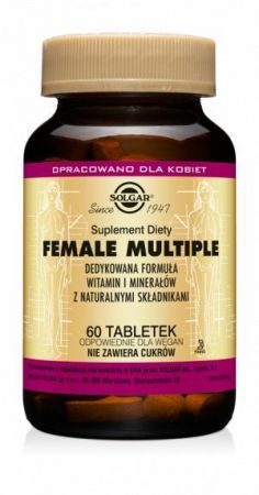 SOLGAR, Female Multiple - witaminy i minerały dla kobiet, 60 tabletek + Bez recepty | Witaminy i minerały | Dla kobiet ++ Solgar
