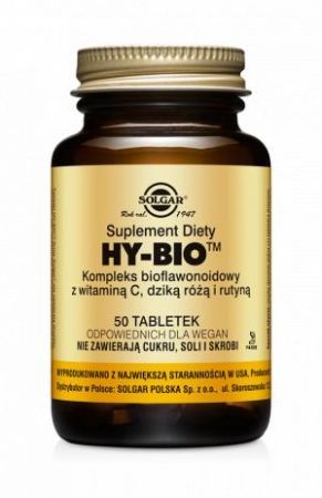 SOLGAR HY-BIO Kompleks bioflawonoidowy , 50 tabletek + Bez recepty | Odporność | Witaminy na odporność ++ Solgar