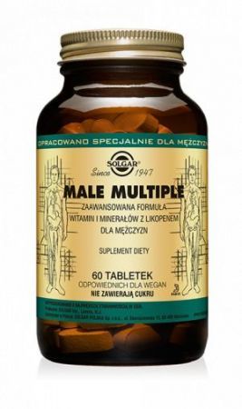 SOLGAR Male Multiple, vit. z likopenem dla mężczyzn - 60 tabletek + Bez recepty | Witaminy i minerały | Dla mężczyzn ++ Solgar Polska