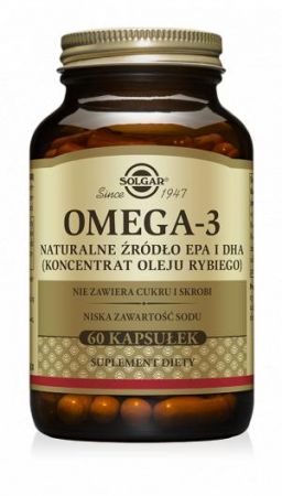 SOLGAR, Omega 3 naturalne źródło EPA i DHA, 60 kapsułek + Bez recepty | Oczy i wzrok | Witaminy na oczy ++ Solgar