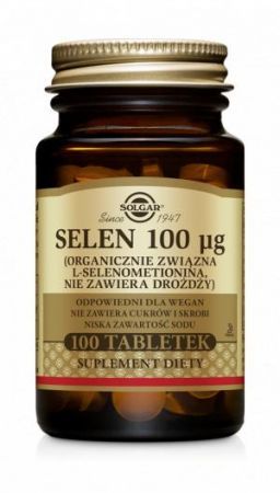 SOLGAR, Selen 100 µg, 100 tabletek + Bez recepty | Skóra, włosy i paznokcie ++ Solgar