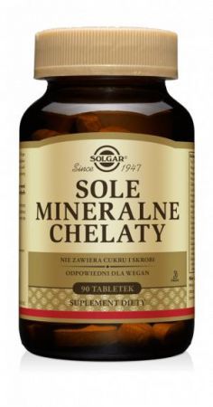 SOLGAR, Sole mineralne chelaty, 90 tabletek + Bez recepty | Witaminy i minerały | Multiwitaminy ++ Solgar Polska