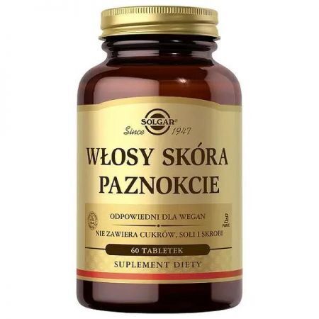 Solgar Włosy Skóra Paznokcie, tabletki, 60 szt. + Bez recepty | Skóra, włosy i paznokcie ++ Solgar Polska