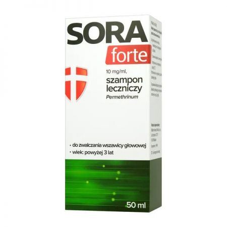 Sora Forte, 1% 10 mg/ml szampon leczniczy, 50 ml + Kosmetyki i dermokosmetyki | Problemy skórne | Wszawica ++ Scan-Anida