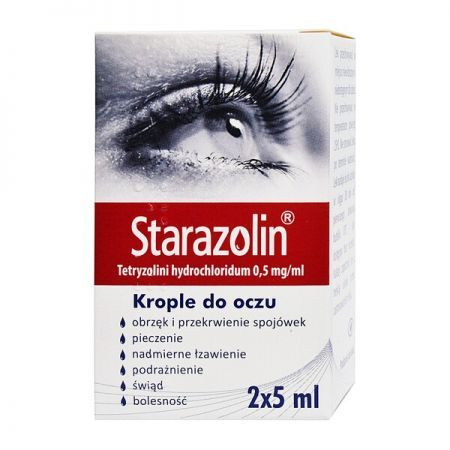Starazolin, (0,5 mg/ml) krople do oczu, 5 ml x 2 szt. + Bez recepty | Oczy i wzrok | Krople i żele do oczu ++ Polpharma