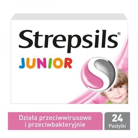 Strepsils Junior, pastylki, 24 szt. + Bez recepty | Przeciwbólowe | Ból gardła ++ Reckitt Benckiser