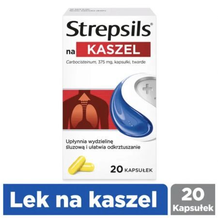 Strepsils na kaszel, 375 mg kapsułki twarde, 20 szt. + Bez recepty | Przeziębienie i grypa | Kaszel ++ Reckitt Benckiser