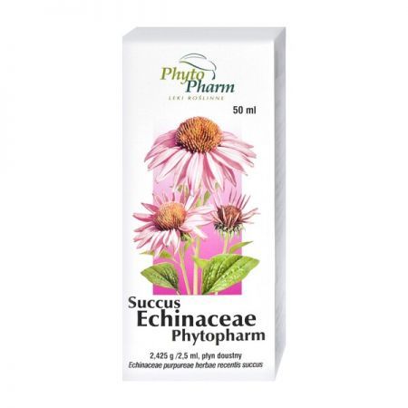 Succ. Echinacae Phytopharm,(Sok z jeżówki),płyn, 50 ml + Bez recepty | Homeopatia i zioła | Herbaty i soki ++ Phytopharm