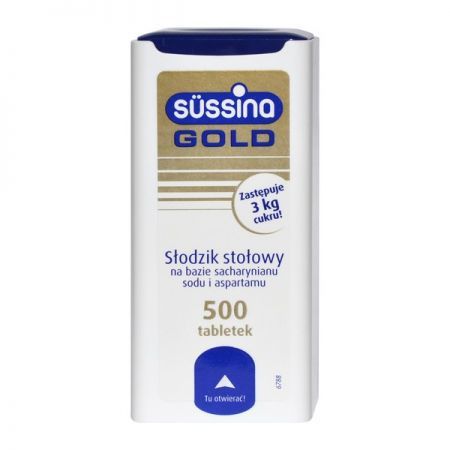 Sussina Gold, tabl.,słodzik, 500 szt + Bez recepty | Cukrzyca | Słodziki