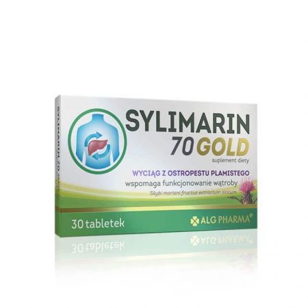 Sylimarin 70 Gold, tabletki, 30 szt ALG PHARMA + Bez recepty | Przewód pokarmowy i trawienie | Regeneracja wątroby ++ Alg Pharma