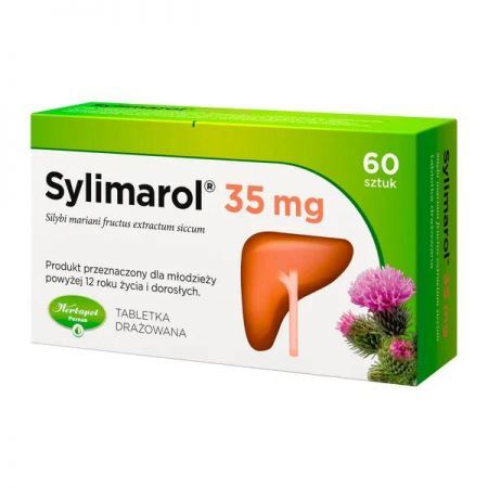 Sylimarol, 35 mg drażetki, 60 szt + Bez recepty | Przewód pokarmowy i trawienie | Regeneracja wątroby ++ Herbapol Poznań