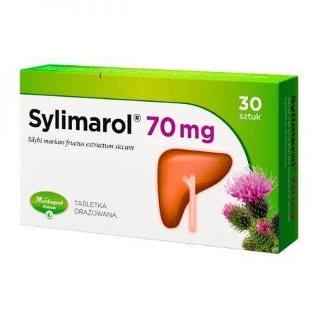 Sylimarol, 70 mg drażetki, 30 szt + Bez recepty | Przewód pokarmowy i trawienie | Regeneracja wątroby ++ Herbapol Poznań